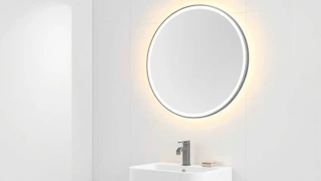 Rund spegel med belysning för ditt badrum